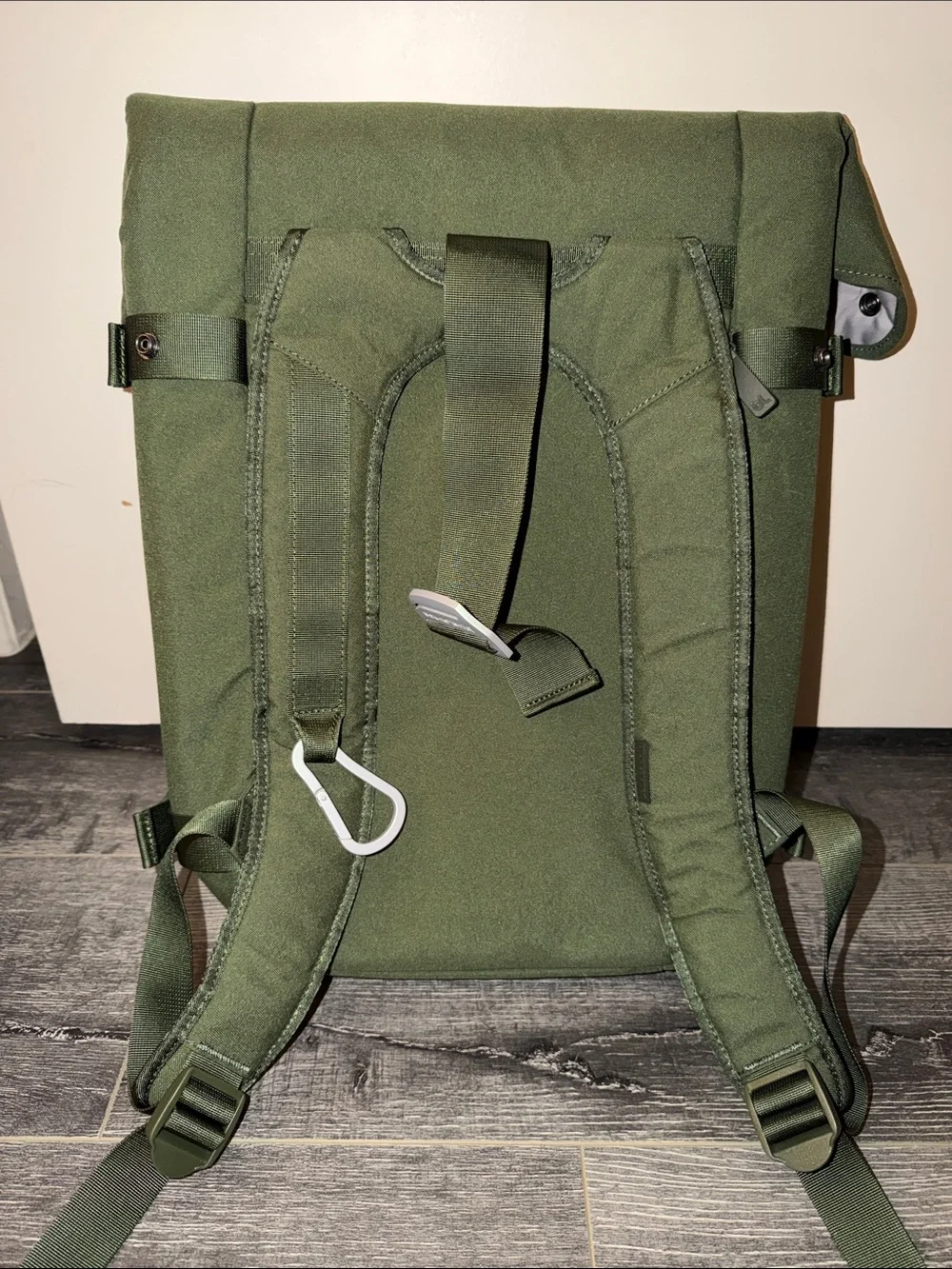 Men's Olive Green Roll-Top Backpack - Minimal Everyday Carry